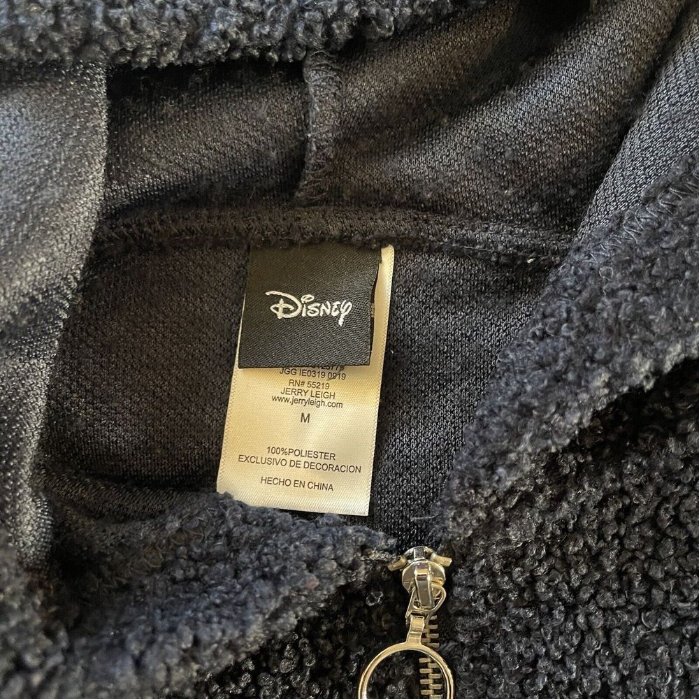 Disney Lilo and Stitch‎ Blue Hoodie Long Sleeve Cropped 1/4 Embroidered Sweater - Picture 6 of 7